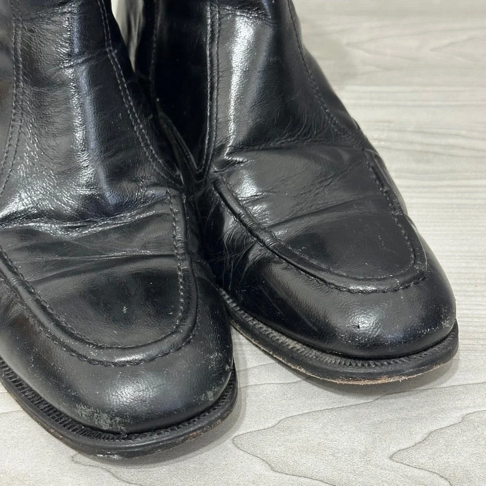 Florsheim Essex Moc Toe‎ Boots Mens 8.5 Black Leather Side Zip Ankle Dress